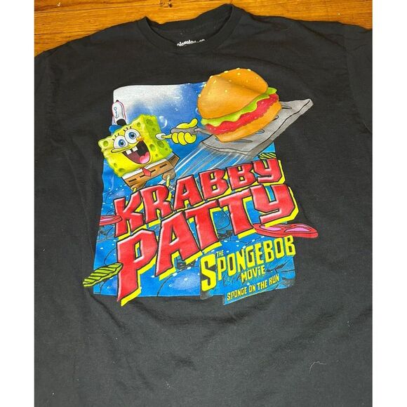 Krabby Patty Nickelodeon Sponge Bob Square Pants T-Shirt SizeXL Black - Picture 2 of 4